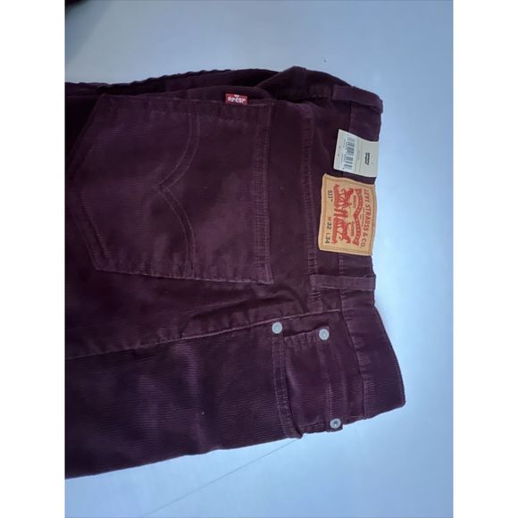 Levis 511 Slim Pants Men's 32x34 Maroon Corduroy Wine Tasting Stretch Pants - Picture 14 of 14
